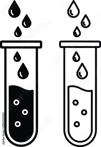 Comparison of liquid separation in two test tubes with different substances