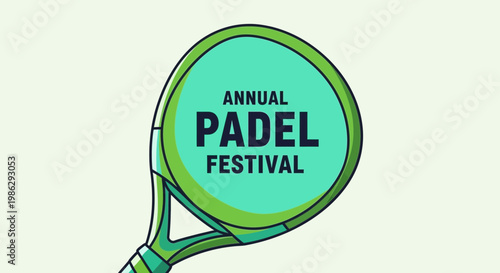 Vibrant Illustrated Design for Annual Padel Festival Promoting Sports and Entertainment Event