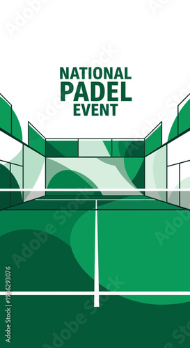 Vibrant Graphic Court Design For National Padel Tournament Promotion