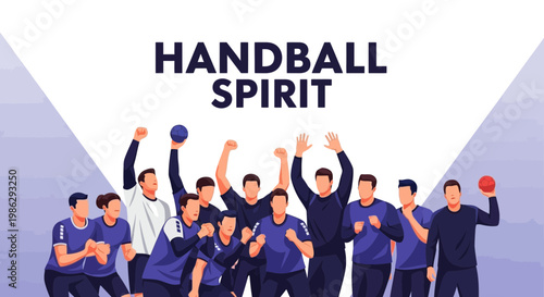 Vibrant Handball Team Celebrating Victory With Excitement And Teamwork Shown