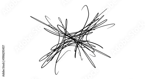 A complex scribble of black lines.