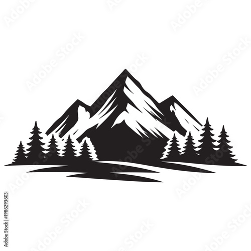 Mountain Forest Landscape Adventure Logo
