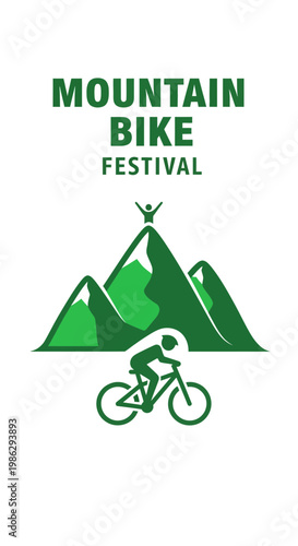 Vibrant Mountain Bike Festival Logo Showcasing Adventure, Excitement, and Outdoor Pursuit