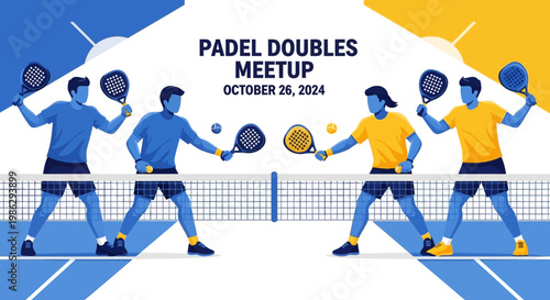 Vibrant Padel Doubles Meetup Featuring Players Engaging In Competitive Sport on October 2024