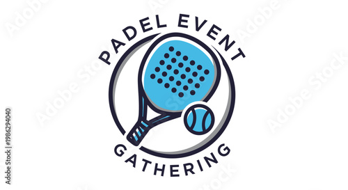 Vibrant Padel Event Logo Design: A Sporting Gathering of Competitive Fun and Celebration
