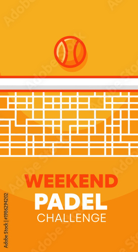 Vibrant Padel Tennis Graphic With Weekend Challenge Text And Ball