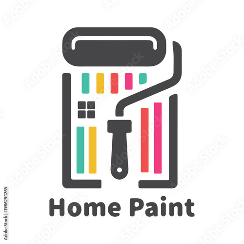 Home Paint Roller Logo Design