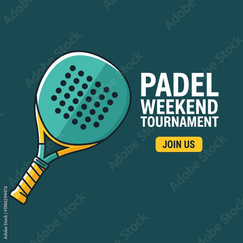 Vibrant Padel Weekend Tournament Illustration with Modern Design and Eye-Catching Graphics