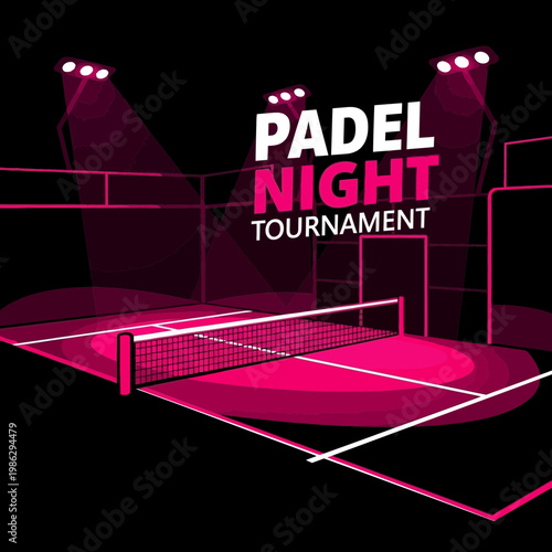 Vibrant Padel Night Tournament Event Advertising
