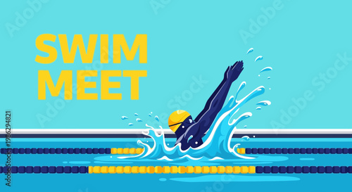 Vibrant Swim Meet Action Dynamic Pool Splash