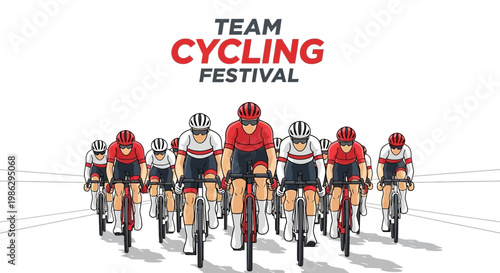 Vibrant Team Cycling Festival Depicting Sports, Competition, And Group Endeavor