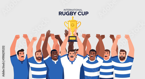 Victorious Rugby Team Celebrates International Cup Win