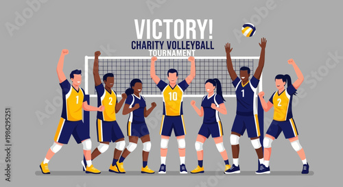 Victorious Volleyball Team Celebrates Charity Tournament Win