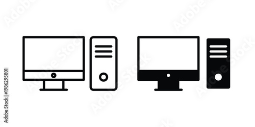 Computer icon symbol collection, Stroke and flat icons