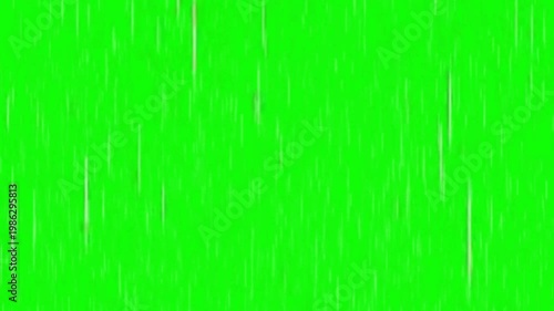 A video showcasing a vibrant green screen with white streaks moving downwards, creating a dynamic visual effect.