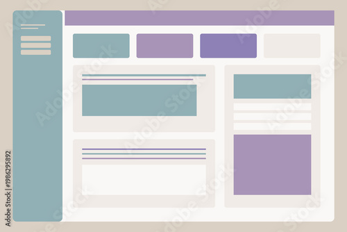 Floating UI cards on diagonal background composition in clean flat vector style for creative dashboard interface and modern SaaS design presentation use