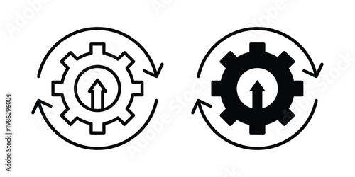 Continuous improvement icon symbol collection, Stroke and flat icons