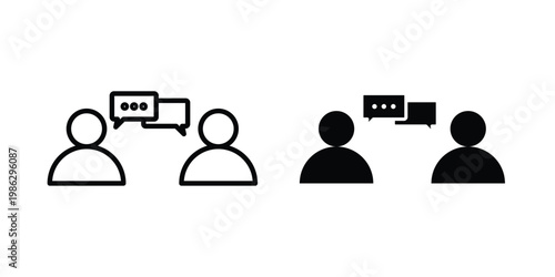 Conversation icon symbol collection, Stroke and flat icons