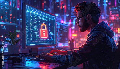 Digital security hacker