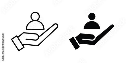 Customer retention icon symbol collection, Stroke and flat icons