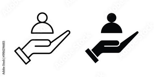 Customer retention icon symbol collection, Stroke and flat icons