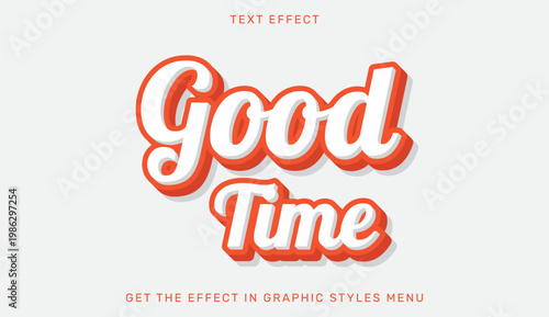 A vibrant graphic design featuring the phrase Good Time in a stylized text effect on a clean white background