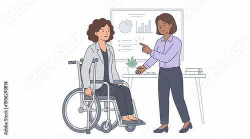 Empowering inclusive workspaces for individuals with invisible disabilities office setting illustration professional supportive environment