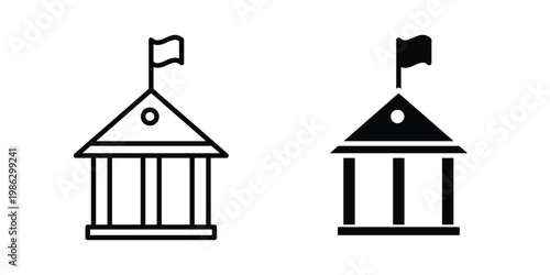 Government icon symbol collection, Stroke and flat icons