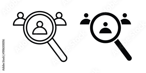 Hiring icon symbol collection, Stroke and flat icons