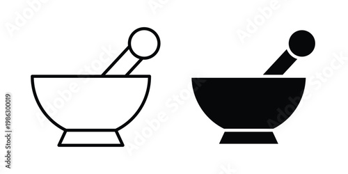 Homeopathy icon symbol collection, Stroke and flat icons
