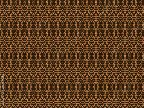 Interlocking Chain Mail Ring Pattern Metallic Background