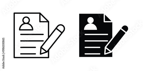 Job description icon symbol collection, Stroke and flat icons