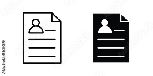 Job resume icon symbol collection, Stroke and flat icons