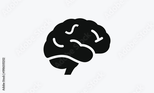 A black and white drawing of a brain with arrows