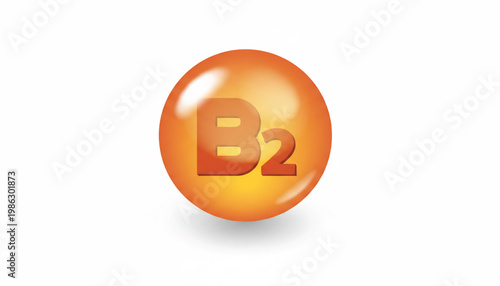 Badge icon with orange B2 lettering and glossy 3D style for rank, level, and branding design featuring B2, ranking, grade with tier and label