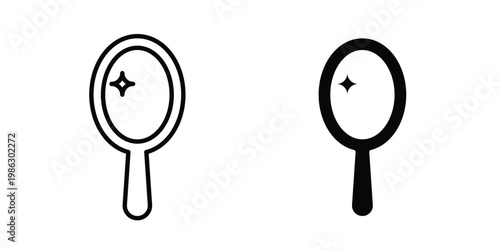 Mirror icon symbol collection, Stroke and flat icons