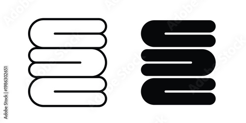 Neat fold clothes icon symbol collection, Stroke and flat icons