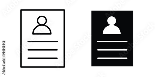 Personal documents icon symbol collection, Stroke and flat icons