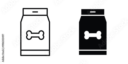 Pet food symbol collection, Stroke and flat iconsage icon symbol collection, Stroke and flat icons
