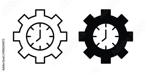 Productivity and efficiency icon symbol collection, Stroke and flat icons