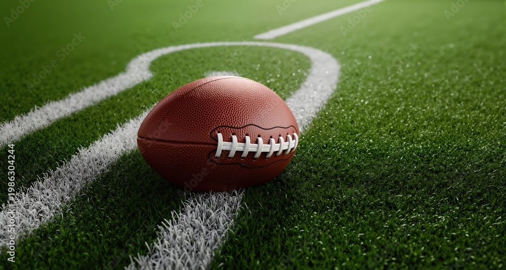 Obraz premium Realistic Football Texture Background, Ideal for Sports-Themed Designs, Athletic Branding, and Game Day Promotions, Generative AI 