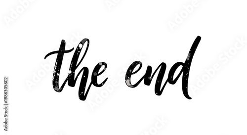 The end typography on white background.