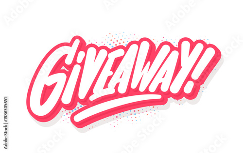 Giveaway Handwritten Typography Sticker Text