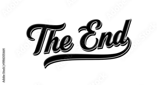 The end typography text graphic design.