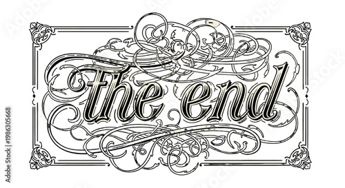 The end decorative text illustration.