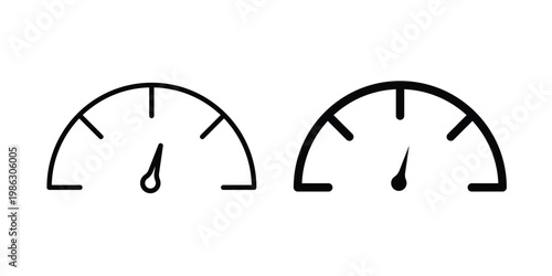 Speedometer icon symbol collection, Stroke and flat icons
