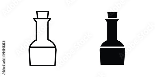Vinegar icon symbol collection, Stroke and flat icons