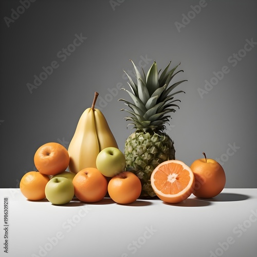 Assorted Fresh Fruits with Pineapple and Oranges