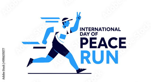 A Conceptual Illustration Of An International Day Of Peace Run In Simple Style
