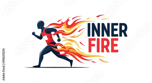 A Conceptual Visualization of Intense Energy and Passion Unleashed with an Athlete